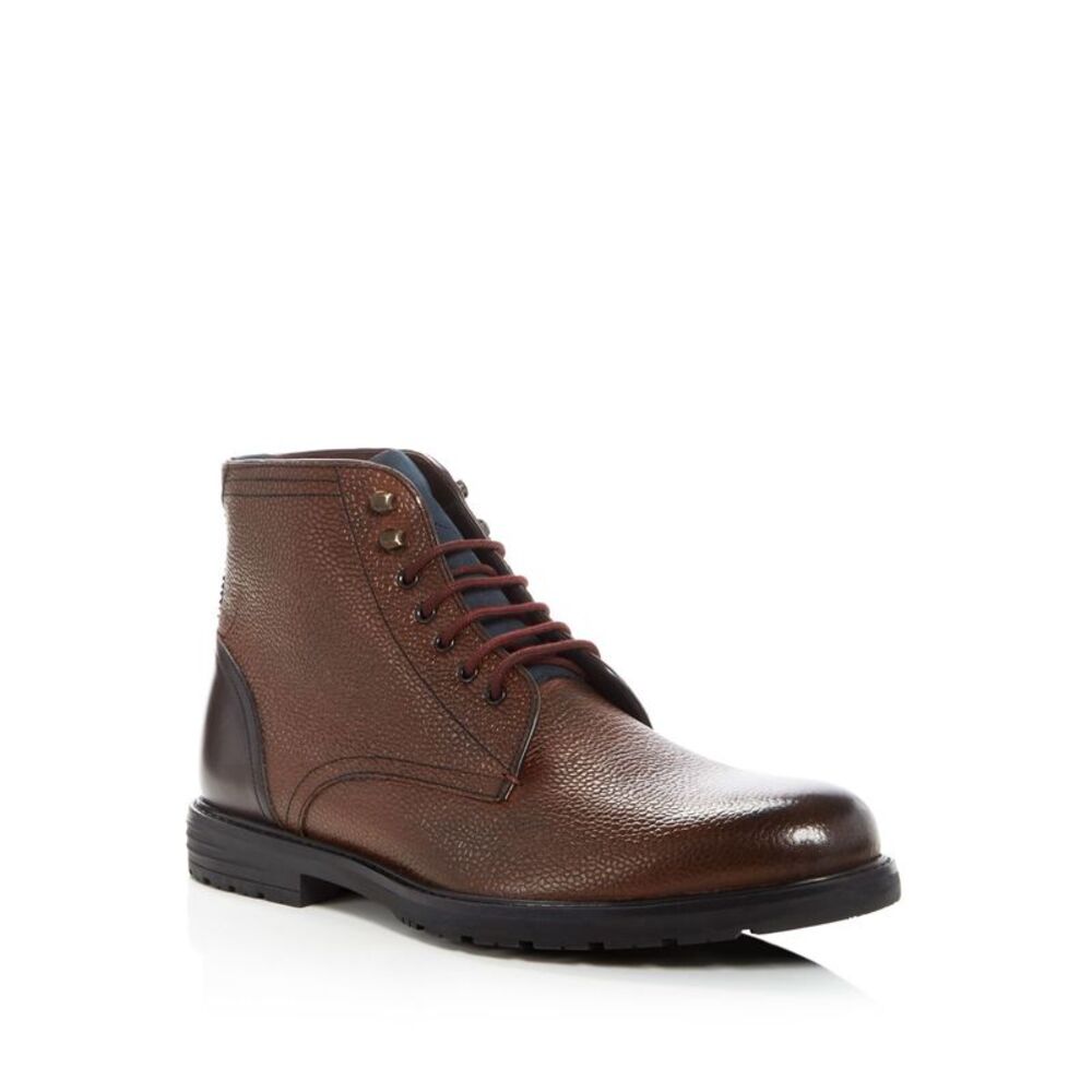 TED BAKER LONDON Mens Brown Karusl Round Toe Block Heel Leather Chukka Boots 8.5